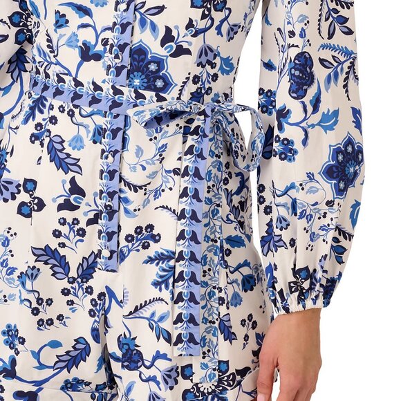 Adrianna Papell Blue and White Floral Romper - Picture 3 of 4
